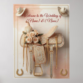 Zadel & Glans – Westerse Huwelijksaffiches & Bordj Poster