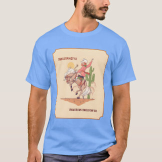 ZADEL IN STIJL WAAR BRUINE PAARDEN VRIJ RONDLOPEN T-SHIRT