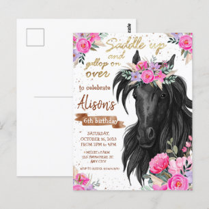 Zadel Je Paard Verjaardagsuitnodiging Briefkaart