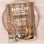 Zadel Land Western Cowboy Party Boots Pet op Kaart<br><div class="desc">Invite your guests to your birthday party in style with this Hoedown Invitation! Personalize it with own wording. It's easy and quick, simply press the customize it button. Matching items available in my store! If you don’t see what you need, send me a message! I will be happy to design...</div>