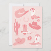 Zadel Meisje Cowboy Eerste Verjaardag Uitnodiging (Achterkant)