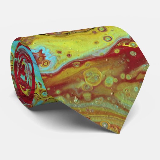 Zadel omhoog 1 uniek blauw rood Abstract Stropdas (Opgerold)