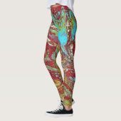 Zadel omhoog 1 unieke blauw rood Abstracte Legging (Links)