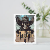 Zadel omhoog Cowboy Gezegde Wild West Illustration Briefkaart (Staand voorkant)