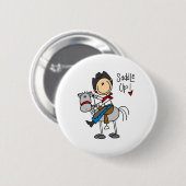Zadel omhoog! Cowboy Stick Figuur Button (Voorkant /achterkant)