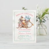 Zadel omhoog cowgirl baby shower kaart (Staand voorkant)