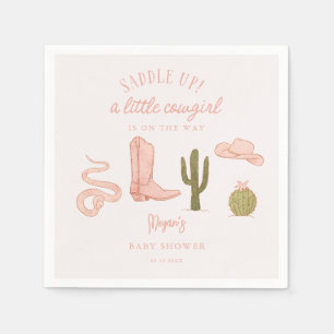 Zadel omhoog Cowgirl Baby shower servetten