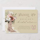 Zadel omhoog Cowgirl Boot Western Vrijgezellenfees Kaart (Voorkant)