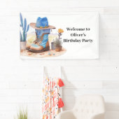 Zadel omhoog Cowgirl Verjaardag Spandoek (Insitu)