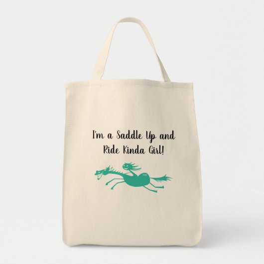 Zadel omhoog en Ride!!! Tote Bag (Voorkant)