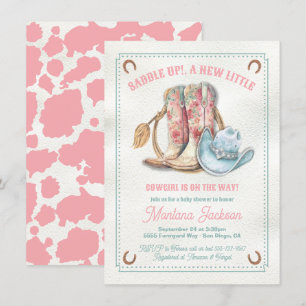 Zadel omhoog Floral Boots cowgirl baby shower Kaart