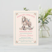 Zadel omhoog Floral Pony cowgirl baby shower Kaart (Staand voorkant)