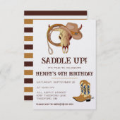 Zadel omhoog! Het is tijd om te vieren! Cowboy Bir Kaart (Voorkant / Achterkant)