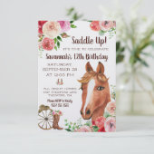 Zadel omhoog! Het is tijd om te vieren! Horse Birt Kaart (Staand voorkant)