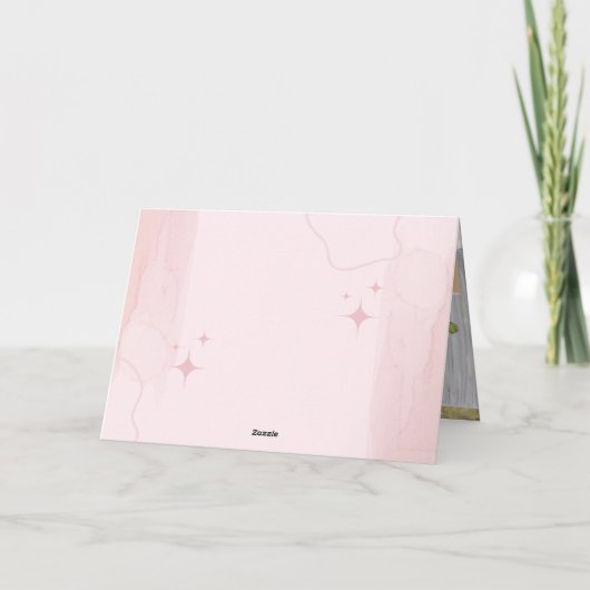 Zadel omhoog Moderne Westerne Cowgirl aangepaste f Bedankkaart (Achterkant)