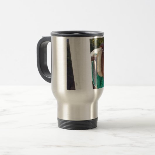 Zadel omhoog reisbeker (Voorkant links)