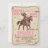 Zadel omhoog Rodeo Westerne Cowgirl Verjaardagsfee Kaart (Voorkant)