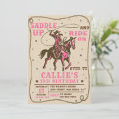 Zadel omhoog Rodeo Westerne Cowgirl Verjaardagsfee Kaart (Staand voorkant)