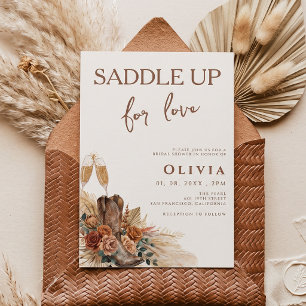 Zadel Omhoog Voor Liefde Western Boho Bruiloft Fee Kaart