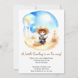 Zadel omhoog: Western Cowboy Baby shower Kaart