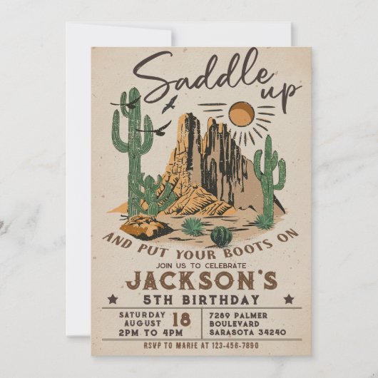  zadel omhoog Western Rodeo Cowboy Verjaardag Kaart (Voorkant)