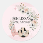 Zadel omhoog Westerne Cowgirl Cupcake Topper Ronde Sticker (Voorkant)