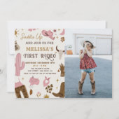 Zadel omhoog Wild West Rodeo Cowgirl Verjaardagsfo Kaart (Voorkant)