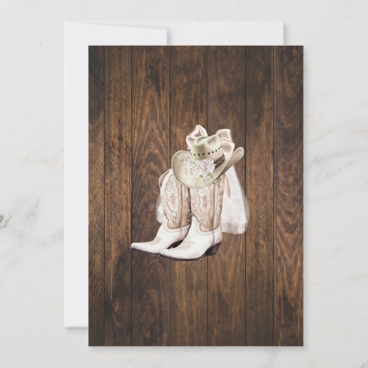 Zadel omhoog zet je laarzen cowgirl Vrijgezellenfe Kaart (Achterkant)