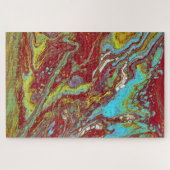 Zadel Op 1 Unieke Blauwe Rode Abstracte Puzzel (Horizontaal)