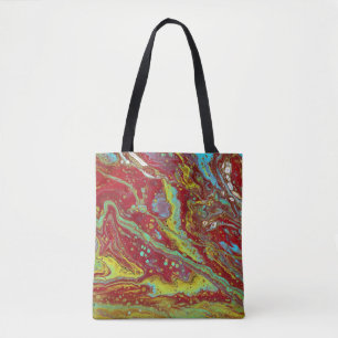 Zadel op 3 Gratis Vorm Psychedelische Boodschappen Tote Bag
