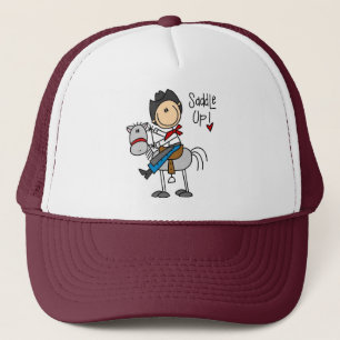 Zadel op! Cowboy Stokfiguur Hoed Trucker Pet
