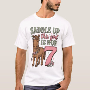 Zadel Op Dit Meisje Is Nu 7 Paard Verjaardag Shirt