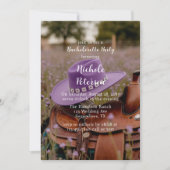 Zadel op het hek met hoed vrijgezellenfeest kaart (Voorkant)