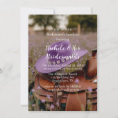 Zadel op het hek met Pet bruidsmeisjes lunch Kaart (Voorkant)