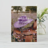 Zadel op het hek met Pet bruidsmeisjes lunch Kaart (Staand voorkant)