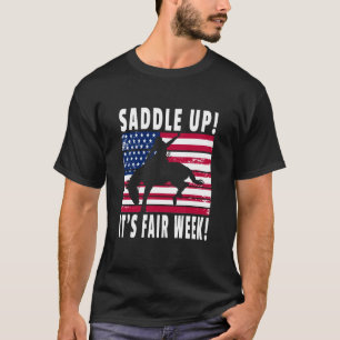 Zadel Op! Het Is Kermisweek! VS Vlag Staats County T-shirt
