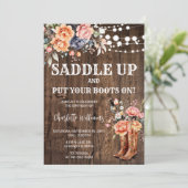 Zadel op Rustiek Western Verjaardagsfeest Kaart (Staand voorkant)