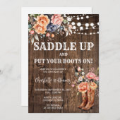 Zadel op Rustiek Western Verjaardagsfeest Kaart (Voorkant / Achterkant)