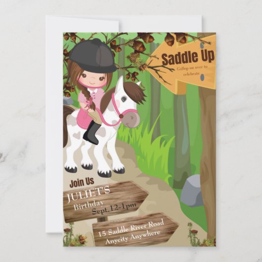 Zadel op uitnodiging 1 (Meisje) (Voorkant)