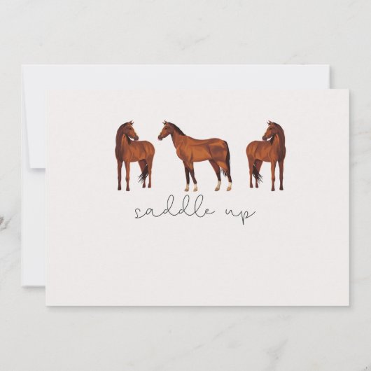 Zadel op verjaardagsuitnodiging kaart (Achterkant)