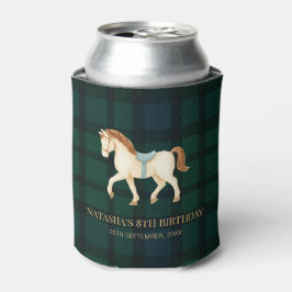 Zadel op Vintage Preppy Paard Verjaardag Blikjeskoeler