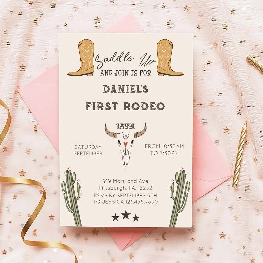 Zadel op Western Cowboy Verjaardag Kaart