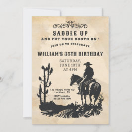 Zadel op, western feest, Cowboy verjaardag Kaart