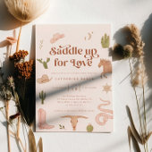 Zadel op Westerne bruids doucheuitnodiging Kaart