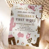 Zadel op Wild West Rodeo Cowgirl Ranch Verjaardag Kaart
