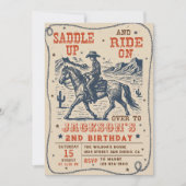 Zadel Rodeo Western Cowboy Verjaardagsfeestje op Kaart (Voorkant)