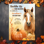 Zadel Schattige herfst paard Herfst Verjaardag Kaart