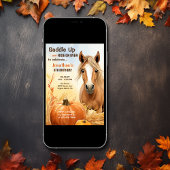 Zadel Schattige herfst paard Herfst Verjaardag Kaart