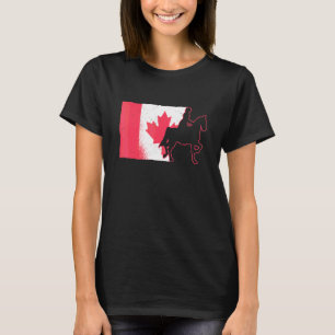 Zadel Stoel Engels Rij Canada Vlag Paard Ruiter T-shirt