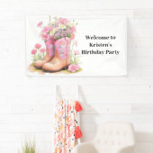 Zadel Sweetness Cowboy en Cowgirl Verjaardag Spandoek (Insitu)